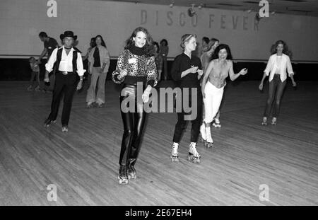 Marisa Berenson at Fliippers Roller Boogie Palace in West Hollywood, CA, 1978 Stock Photo