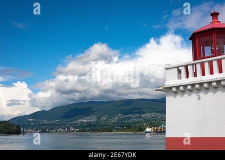 The Brockton Point Lighthouse in Vancouver's Stanley Park, British Columbia, Canada Stock Photo