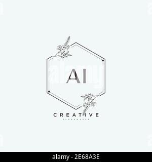 AI Beauty vector initial logo art, handwriting logo of initial signature, wedding, fashion, jewerly, boutique, floral and botanical with creative temp Stock Vector