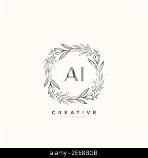 AI Beauty vector initial logo art, handwriting logo of initial signature, wedding, fashion, jewerly, boutique, floral and botanical with creative temp Stock Vector