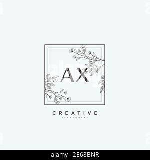 AX Beauty vector initial logo art, handwriting logo of initial signature, wedding, fashion, jewerly, boutique, floral and botanical with creative temp Stock Vector