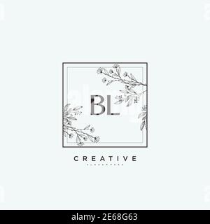BL Beauty vector initial logo art, handwriting logo of initial signature, wedding, fashion, jewerly, boutique, floral and botanical with creative temp Stock Vector