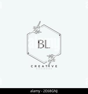 BL Beauty vector initial logo art, handwriting logo of initial signature, wedding, fashion, jewerly, boutique, floral and botanical with creative temp Stock Vector