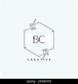 BC Beauty vector initial logo art, handwriting logo of initial signature, wedding, fashion, jewerly, boutique, floral and botanical with creative temp Stock Vector
