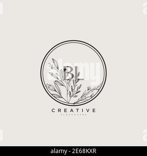 BL Beauty vector initial logo art, handwriting logo of initial signature, wedding, fashion, jewerly, boutique, floral and botanical with creative temp Stock Vector