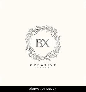 BX Beauty vector initial logo art, handwriting logo of initial signature, wedding, fashion, jewerly, boutique, floral and botanical with creative temp Stock Vector