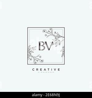 BV Beauty vector initial logo art, handwriting logo of initial signature, wedding, fashion, jewerly, boutique, floral and botanical with creative temp Stock Vector
