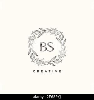 BS Beauty vector initial logo art, handwriting logo of initial signature, wedding, fashion, jewerly, boutique, floral and botanical with creative temp Stock Vector