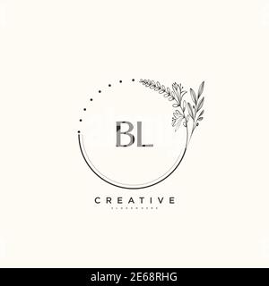 BL Beauty vector initial logo art, handwriting logo of initial signature, wedding, fashion, jewerly, boutique, floral and botanical with creative temp Stock Vector