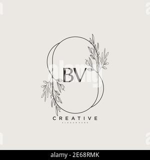 BV Beauty vector initial logo art, handwriting logo of initial signature, wedding, fashion, jewerly, boutique, floral and botanical with creative temp Stock Vector