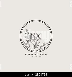 BX Beauty vector initial logo art, handwriting logo of initial signature, wedding, fashion, jewerly, boutique, floral and botanical with creative temp Stock Vector