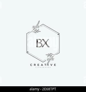 BX Beauty vector initial logo art, handwriting logo of initial signature, wedding, fashion, jewerly, boutique, floral and botanical with creative temp Stock Vector