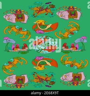 chinese icon day vector art Stock Vector