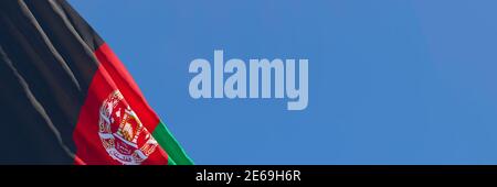 3D rendering of the national flag of Afghanistan waving in the wind Stock Photo