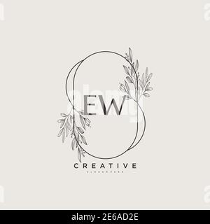 WE Beauty vector initial logo art, handwriting logo of initial signature, wedding, fashion, jewerly, boutique, floral and botanical with creative temp Stock Vector