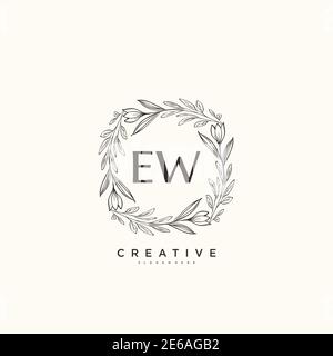 WE Beauty vector initial logo art, handwriting logo of initial signature, wedding, fashion, jewerly, boutique, floral and botanical with creative temp Stock Vector