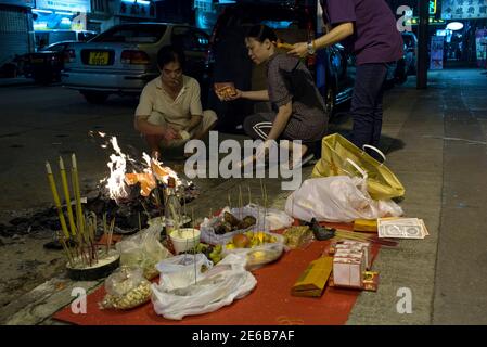 People visit Ghost street in Beijing China. Ghost street know as Guijie ...