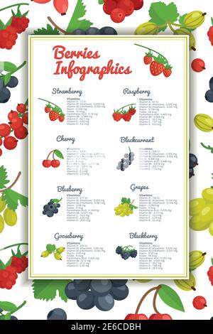Berries infographics template. Vector design elements or diagrams on ...