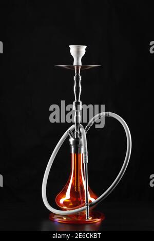 New hookah isolated on black background, copy space Stock Photo