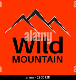 Wild Mountain Logo Design Stock Vector