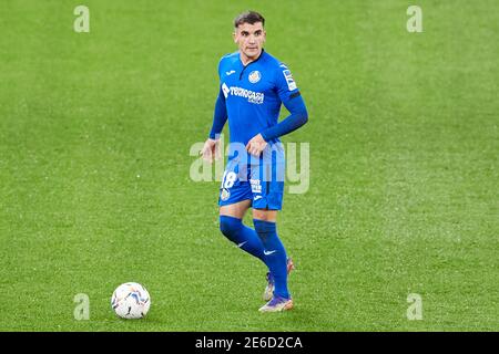 Bilbao, Spain. 25 January, 2021. Mauro Arambarri of Getafe CF in action during the La Liga match between Athletic Club Bilbao and Getafe FC played at Stock Photo