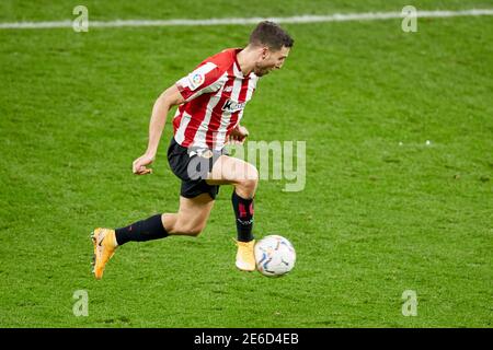 Bilbao, Spain. 25 January, 2021. Oscar de Marcos of Athletic Club in action during the La Liga match between Athletic Club Bilbao and Getafe FC played Stock Photo