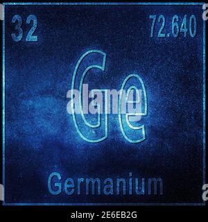 Germanium chemical element, Sign with atomic number and atomic weight, Periodic Table Element Stock Photo