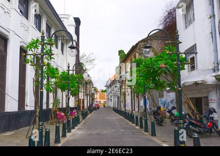 Semarang, Indonesia - January 21, 2021: Old building in Kota Lama (old city) Semarang, central java, indonesia Stock Photo