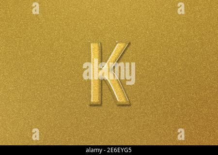 Kappa sign. Kappa letter, Greek alphabet Symbol, gold background Stock Photo