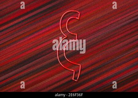 Xi sign. Xi letter, Greek alphabet Symbol, red background Stock Photo