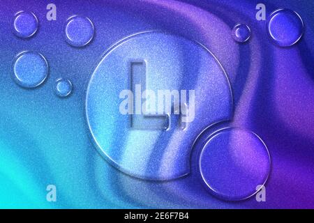 Vitamin L1 health Symbol, vitamin Concept, Anthranilic acid, violet violet blue background Stock Photo