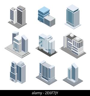 Vector isometric skyscrapers icons Stock Vector Image & Art - Alamy