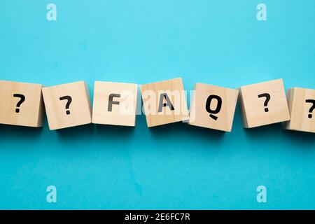 Concept FAQ on the main popular issues. Stock Photo
