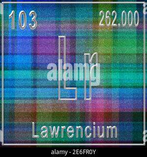 Lawrencium chemical element, Sign with atomic number and atomic weight, Periodic Table Element Stock Photo