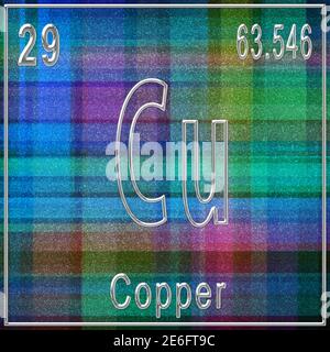 Copper chemical element, Sign with atomic number and atomic weight ...