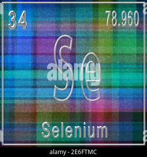 Selenium chemical element, Sign with atomic number and atomic weight, Periodic Table Element Stock Photo