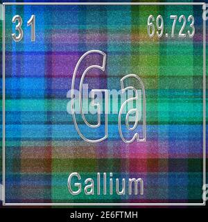 Gallium chemical element, Sign with atomic number and atomic weight, Periodic Table Element Stock Photo