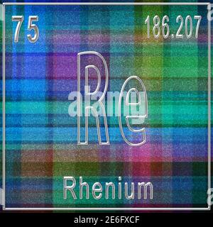 Chemical Element R Rhenium Re chemical element. Rhenium Sign with atomic number. Chemical ...