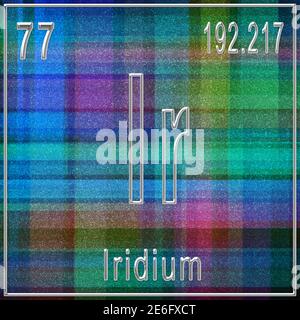 Iridium chemical element, Sign with atomic number and atomic weight, Periodic Table Element Stock Photo