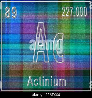 Actinium chemical element, Sign with atomic number and atomic weight, Periodic Table Element Stock Photo