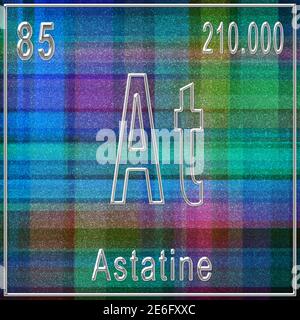 Astatine chemical element, Sign with atomic number and atomic weight, Periodic Table Element Stock Photo