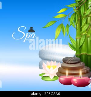 Spa concept with wellness and health therapy elements vector illustration Stock Vector