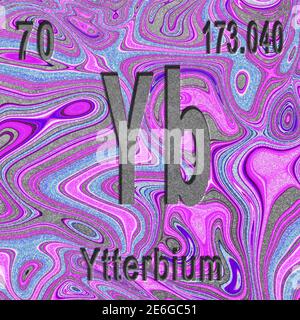 Ytterbium Yb chemical element. Ytterbium Sign with atomic number ...