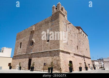 Fortress-like church and sanctuary Chiesa Madre in San Vito lo Capo, Sicily, Italy Stock Photo