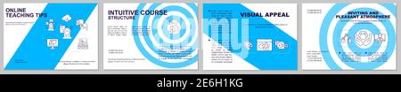 Online teaching tips brochure template Stock Vector