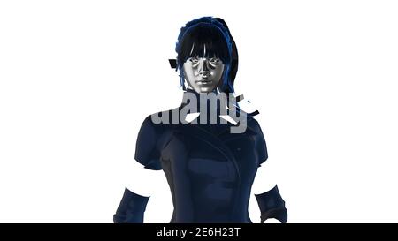 Illustration of Artificial intelligence AI face, future technology machine learning Stock Photo