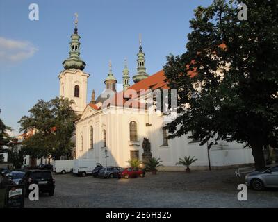 PRAGUE, CZECH REPUBLIC - Jul 12, 2013: A view of Strahov Monastery, Prague. West of the Moldava. Stock Photo