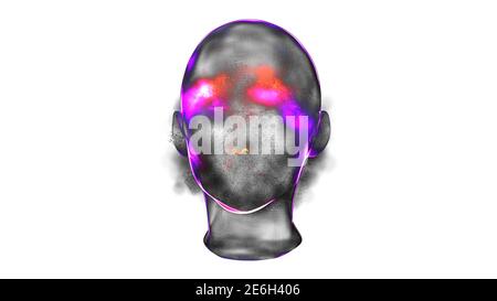 Illustration of artificial intelligence AI face, future technology machine learning Stock Photo