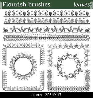 You can draw any line or path and apply a brush. Also, you can make frames with different shapes (round, square, ..) because all brushes include outer Stock Vector