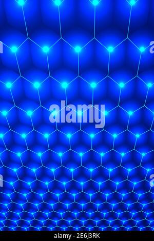 Abstract blue hexagon pattern backdrop for design Stock Vector